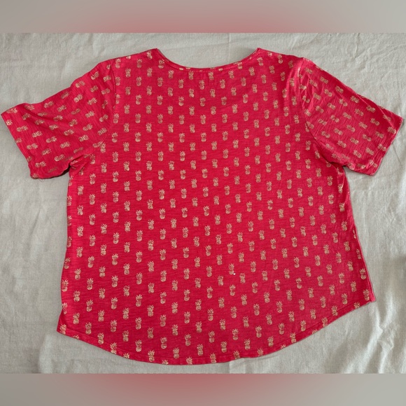 Chico's Cotton-Blend Slub Pineapple Tee - Picture 5 of 11